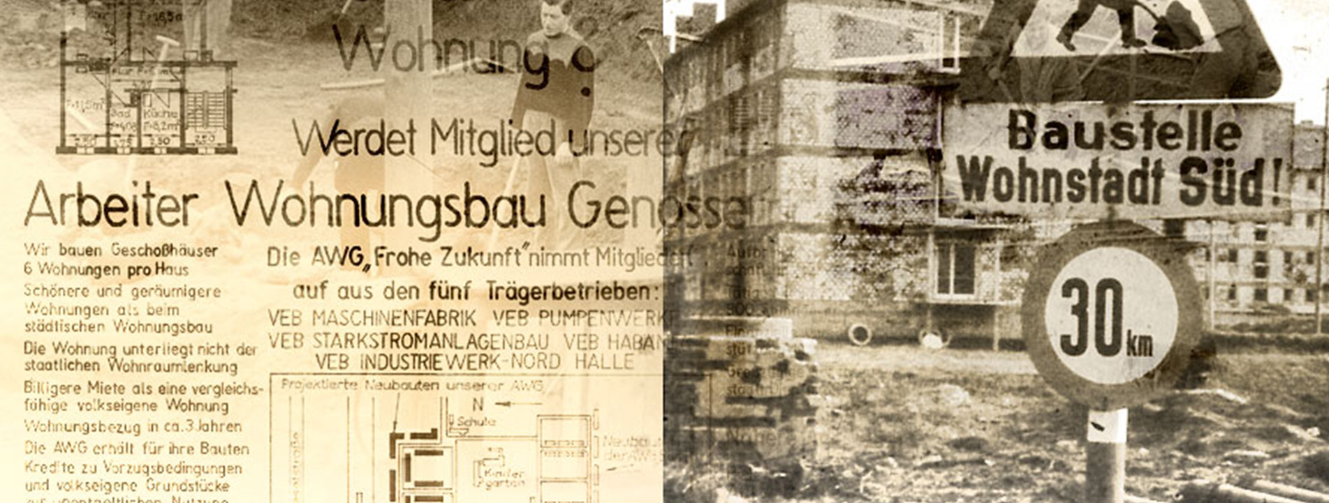 Header altes Foto für Chronik der FROHE ZUKUNFT Wohnungsgenossenschaft